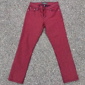 Ralph Lauren LRL, Red & Navy Pinstripe Pants Modern Straight Leg Denim 2P Petite